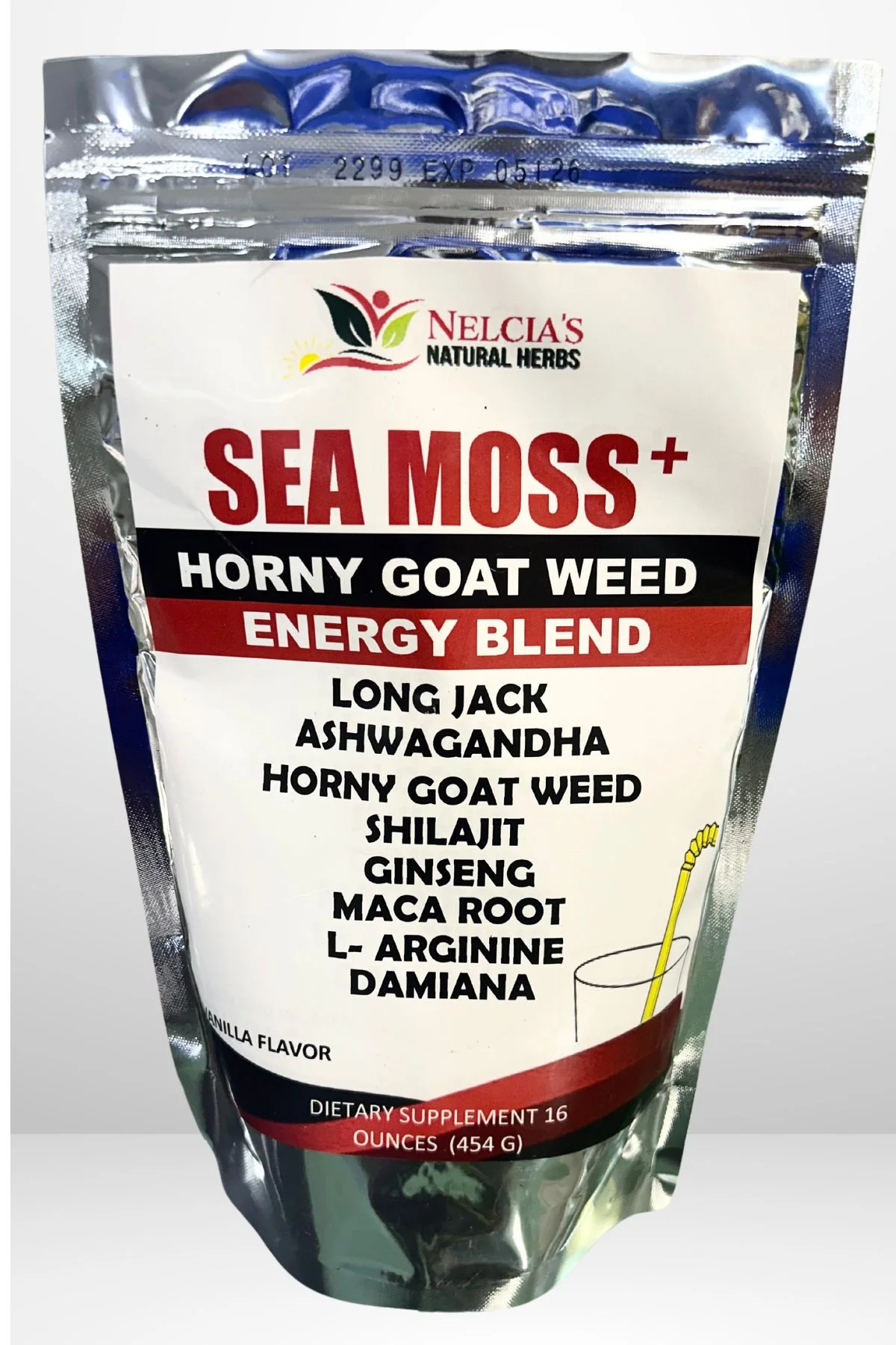 Sea Moss + Horny Goat Weed Energy Blend Powder w/Arginine, Damiana Etc.