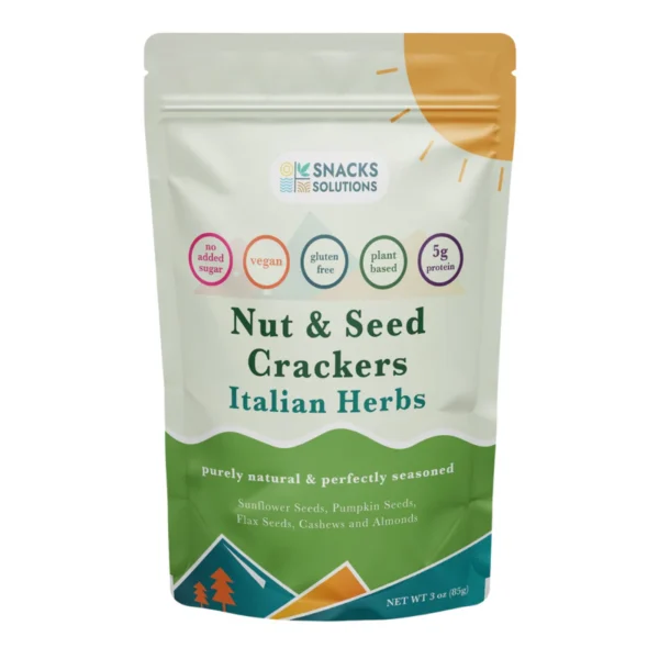 Organic Flax Crackers Snack Italian Herbs (5 ounces)