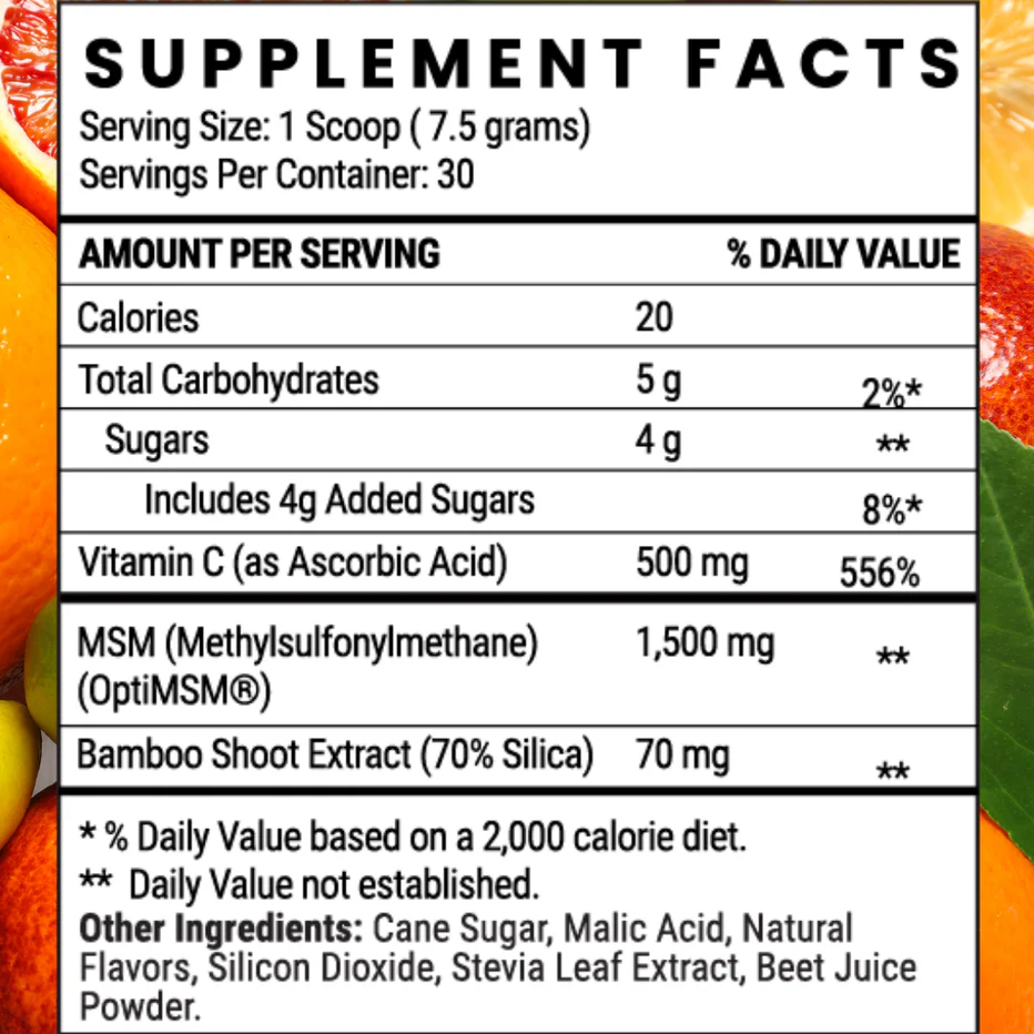 MSM + Vitamin C powder 7.9 oz - Image 2