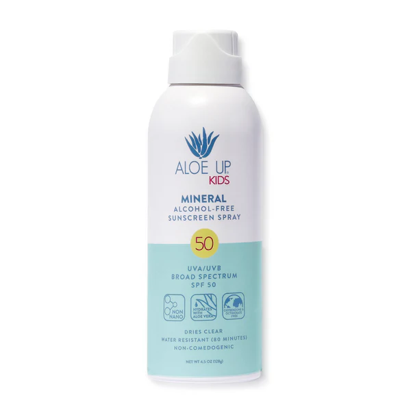 Sunscreen Kids Mineral Alcohol-Free UVA/UVB Broad Spectrum SPF 50 Water Resistant Spray