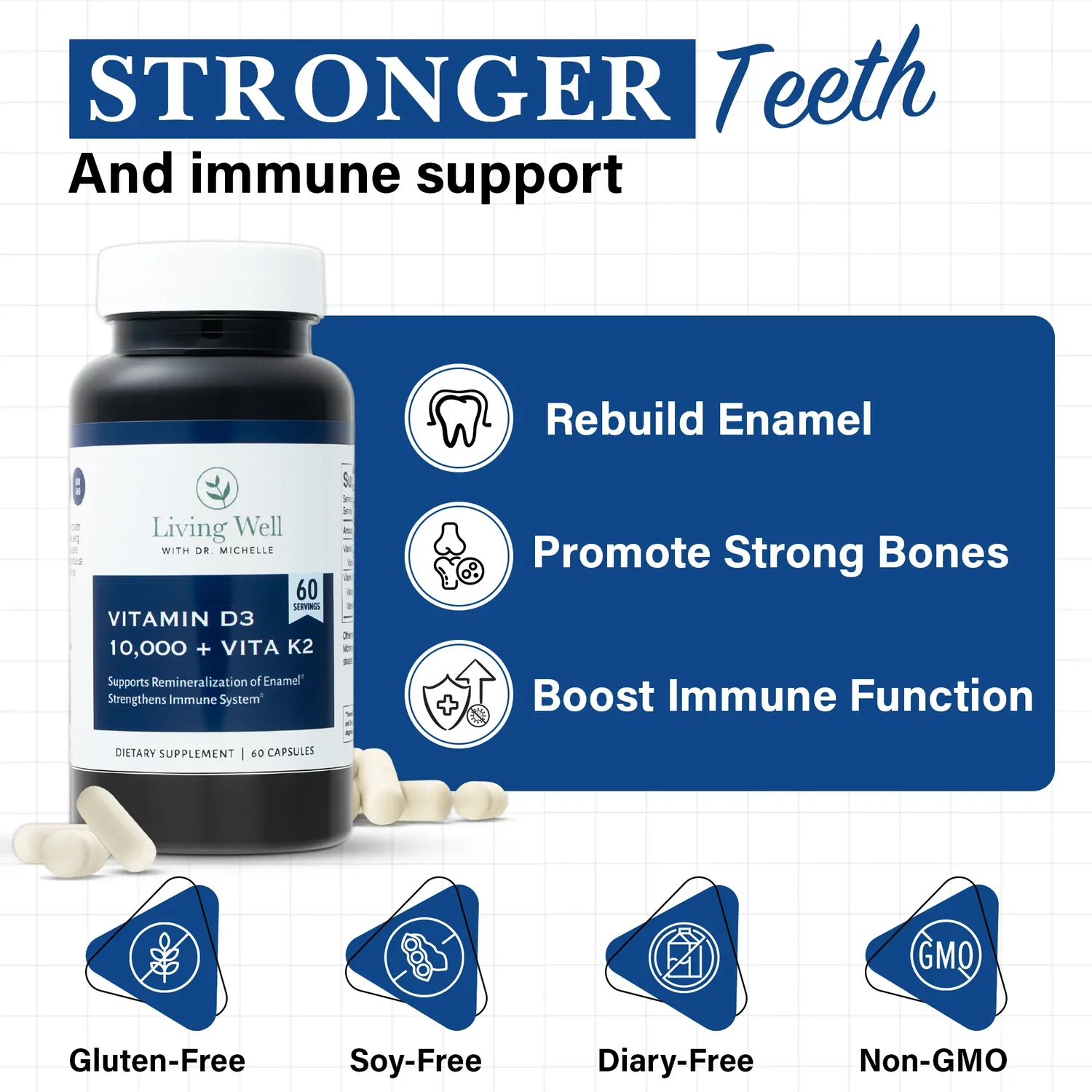 Vitamin D3 10,000 + Vita K2 capsules - Image 2