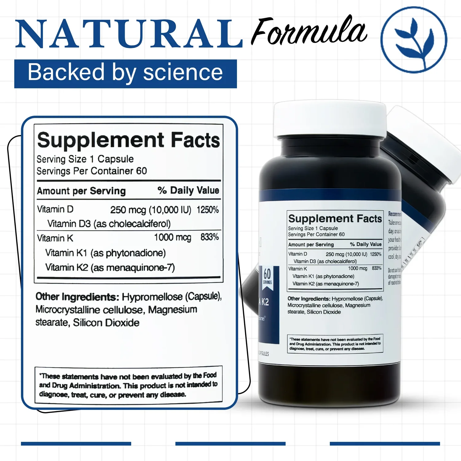 Vitamin D3 10,000 + Vita K2 capsules - Image 3