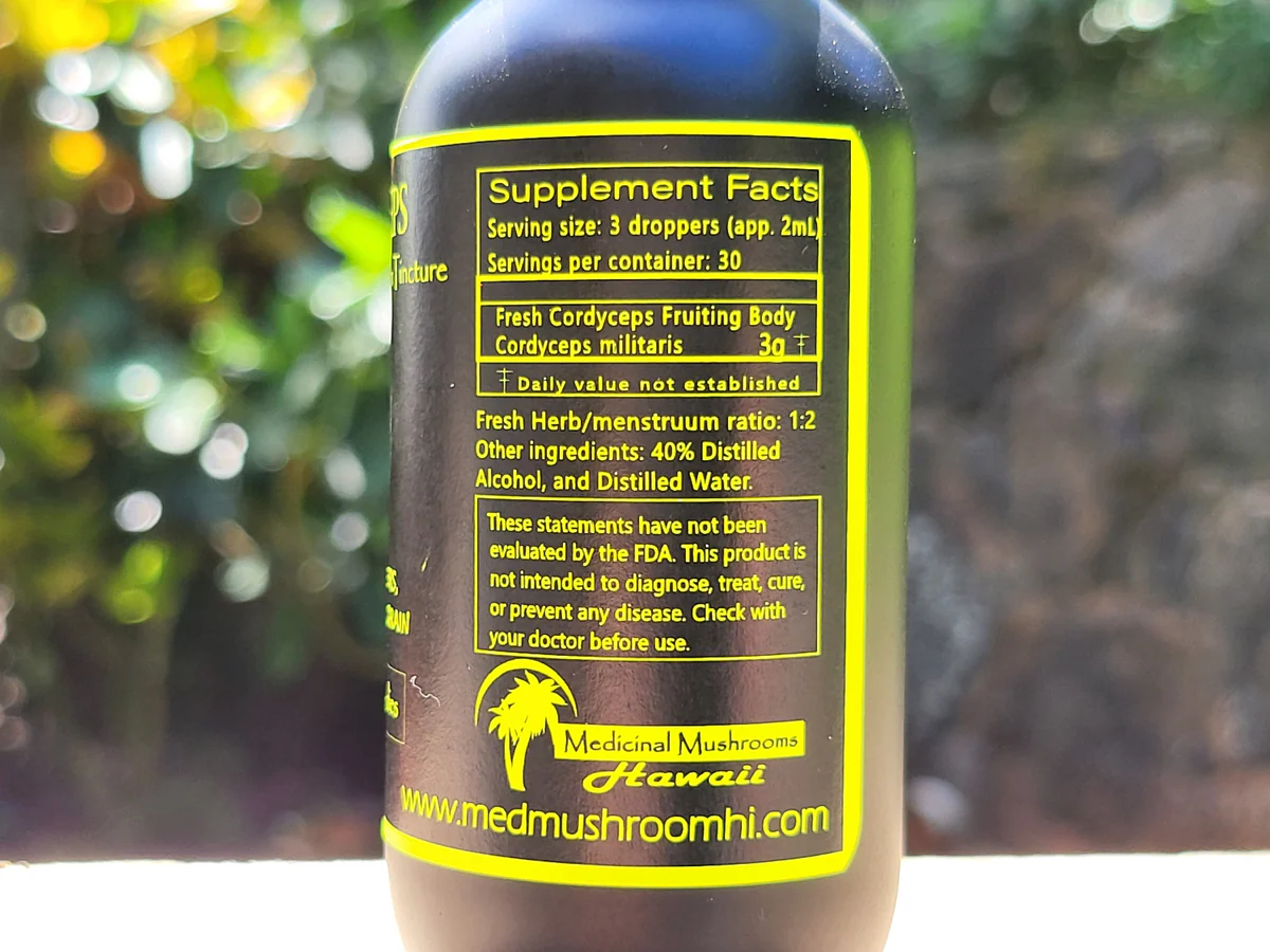 Cordyceps Dual Extract Mushroom Tincture 2 ounce - Image 3