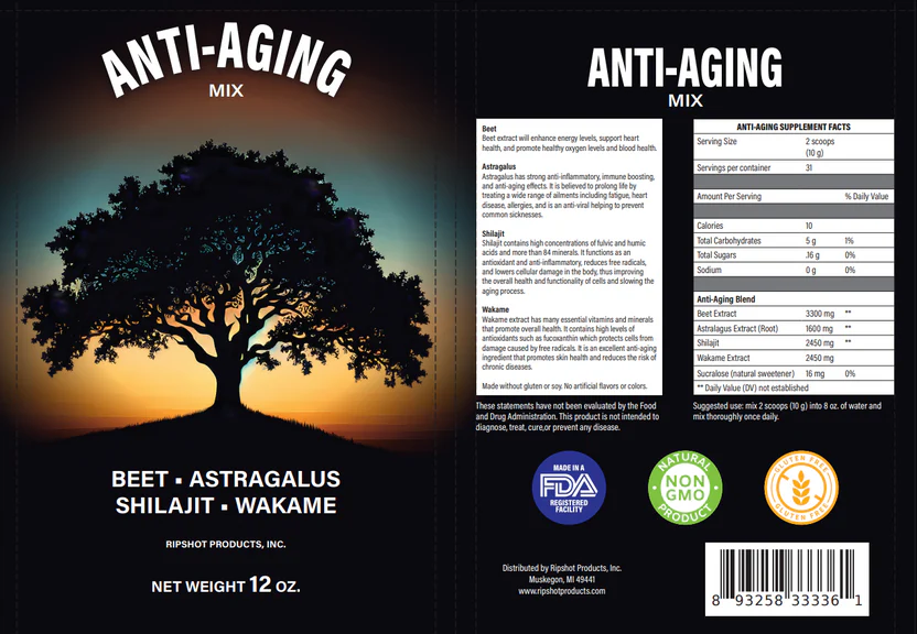 Anti-Aging Mix w/Beet/Astragalus/Shilajit/Wakame 12 oz - Image 2