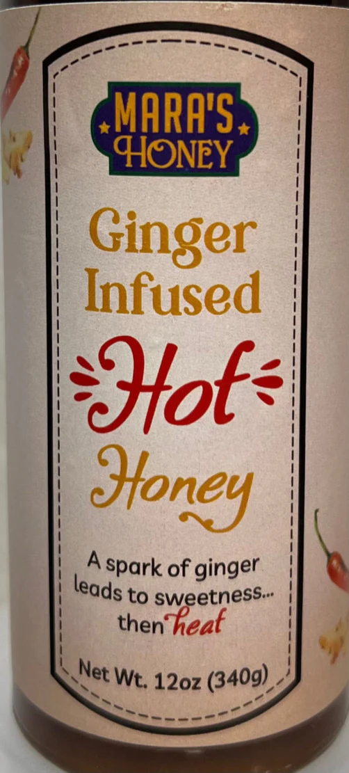 Ginger Infused Hot Honey w/ACV/Red Pepper 12oz