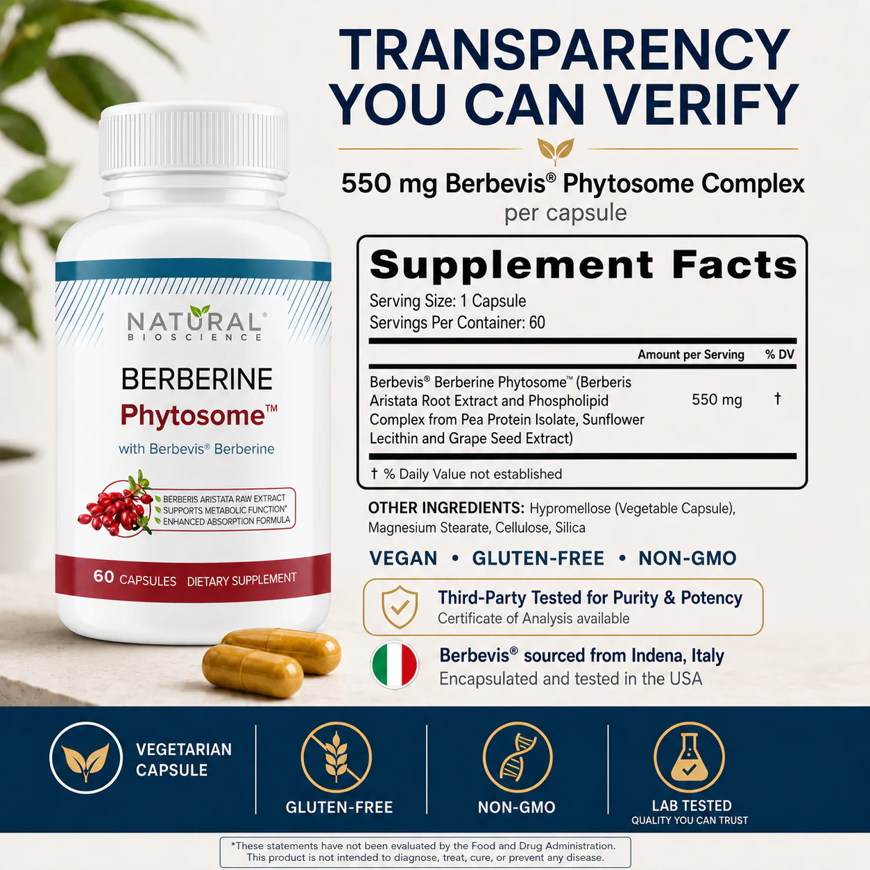 Berberine Phytosome 60 caps - Image 3