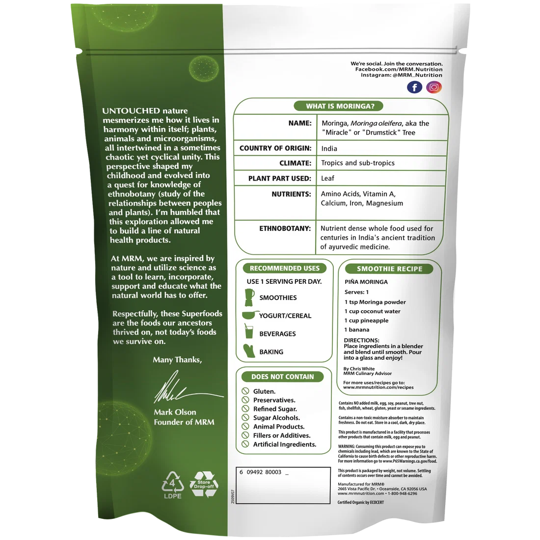 Moringa Powder Organic 8.5 oz - Image 2