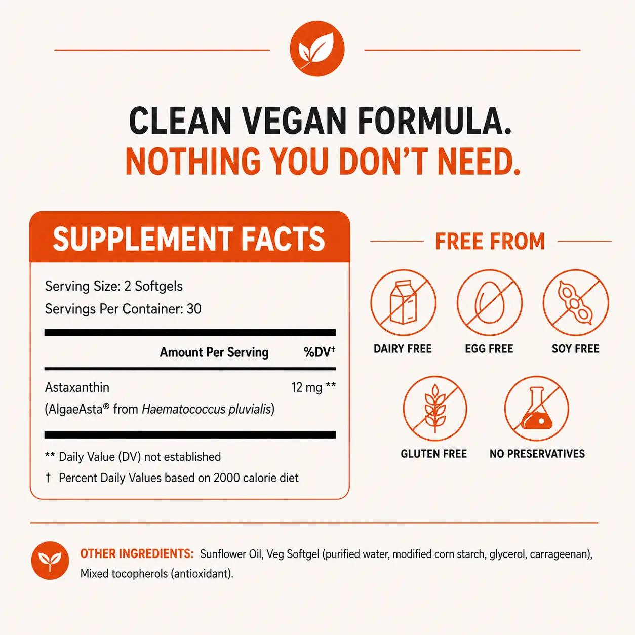 Astaxanthin Pure Vegan 60 softgels - Image 2
