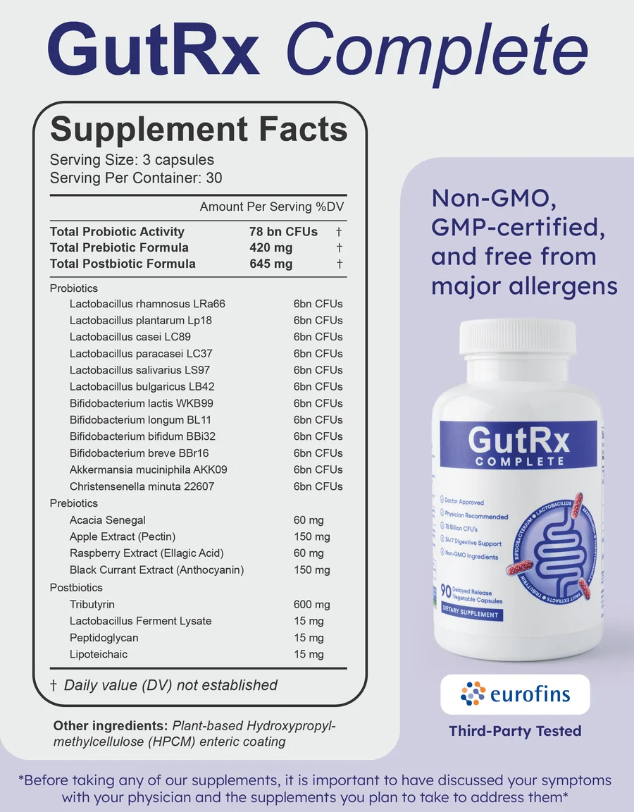 GutRx Complete Probiotics 90 vcaps - Image 2