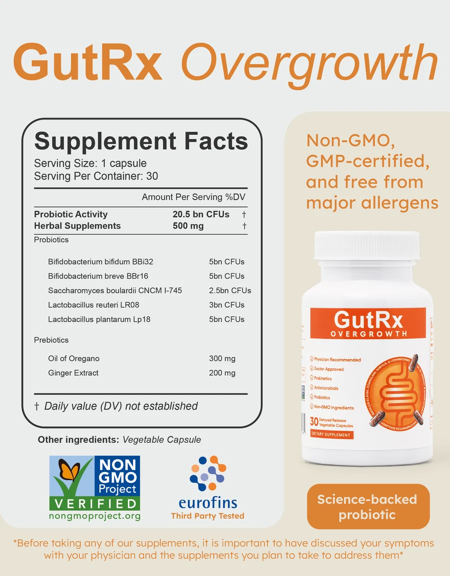 GutRx Overgrowth Microbiome Support 30 vcap - Image 2
