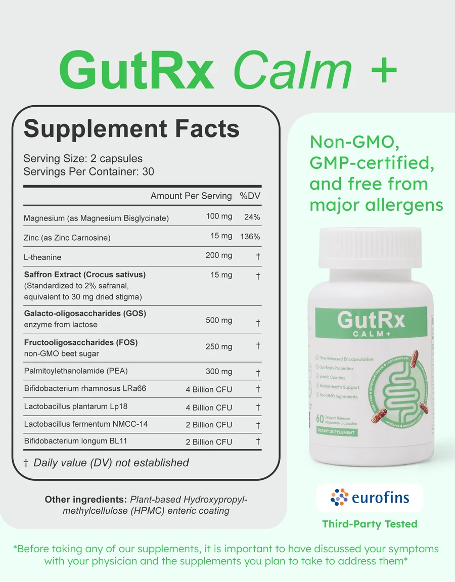 Calm Probiotics + Herbs 60 vcaps - Image 2