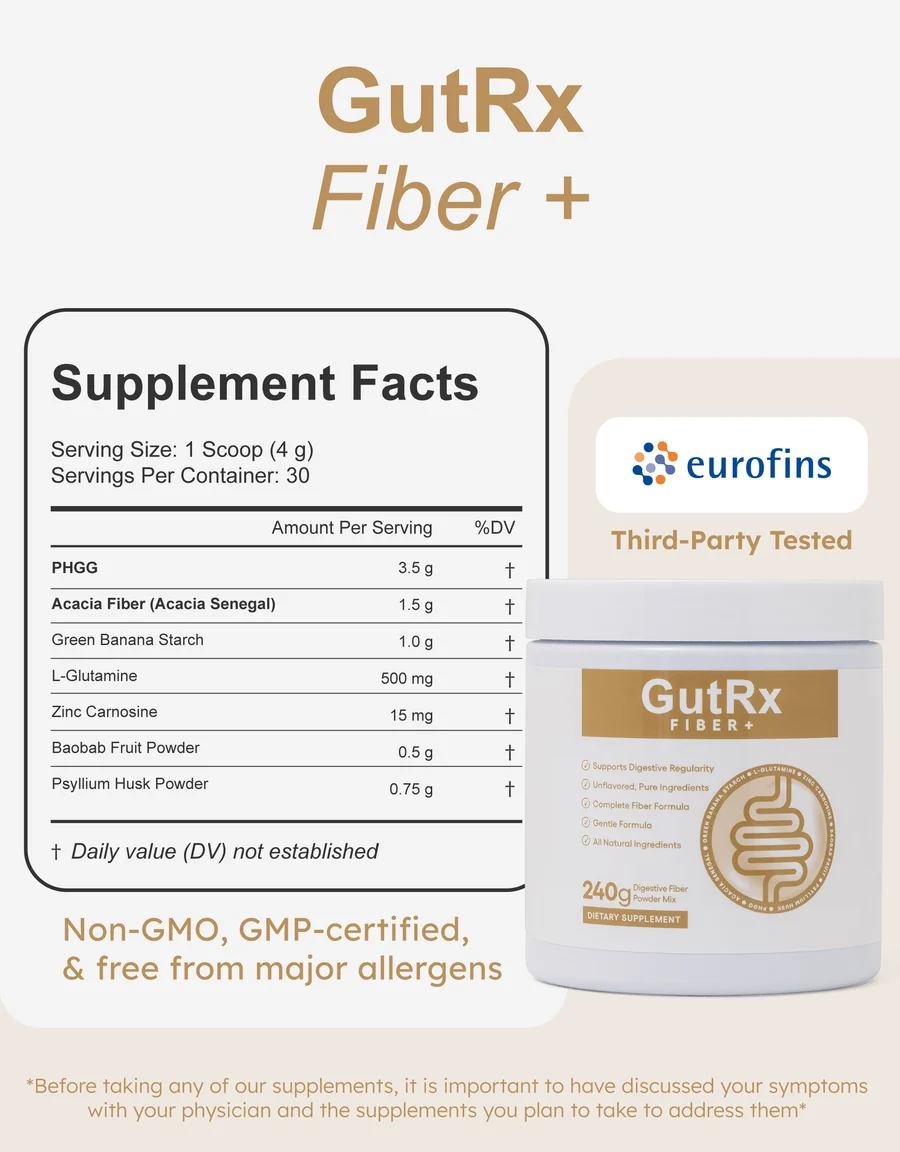 Fiber+ powder w/psyllium/acacia/glutamine 240 grams - Image 2