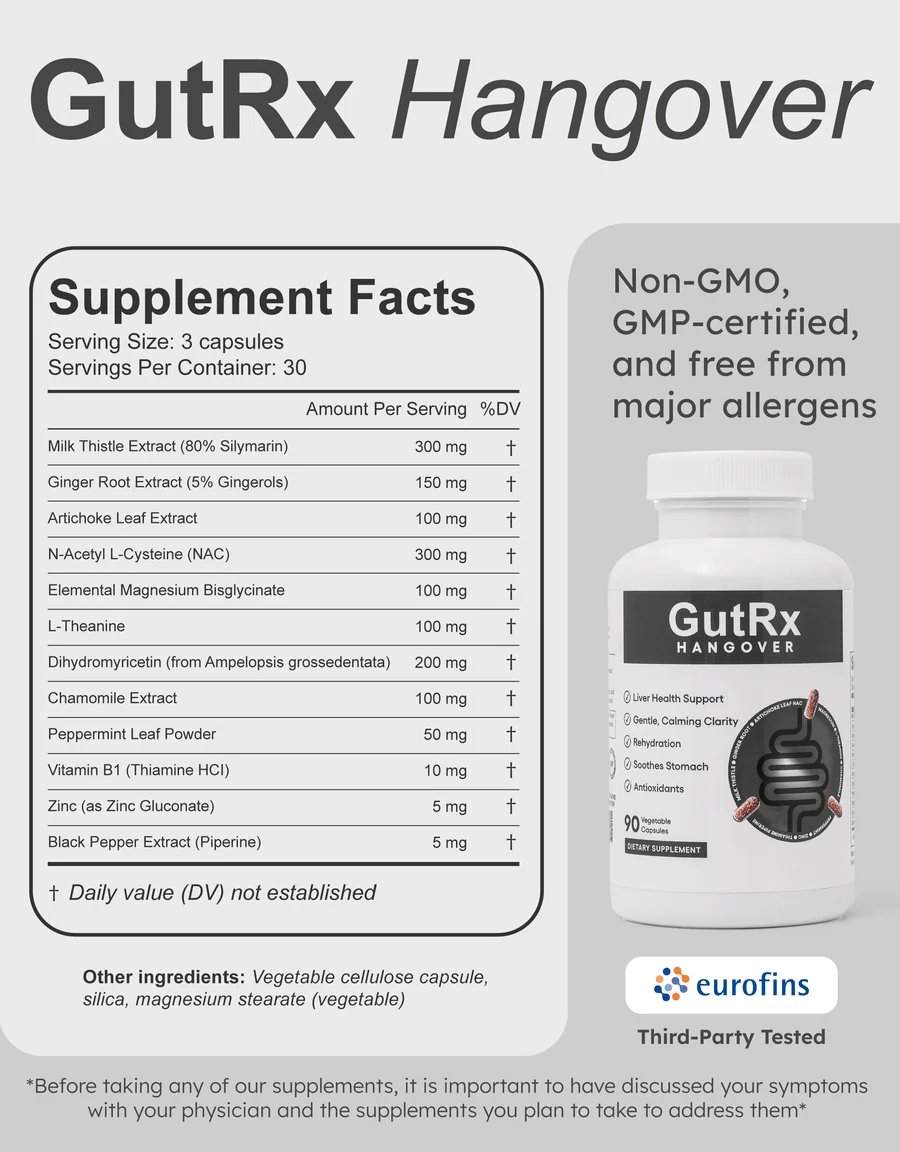 Hangover Liver/Hydration/Clarity 90 vcaps - Image 2