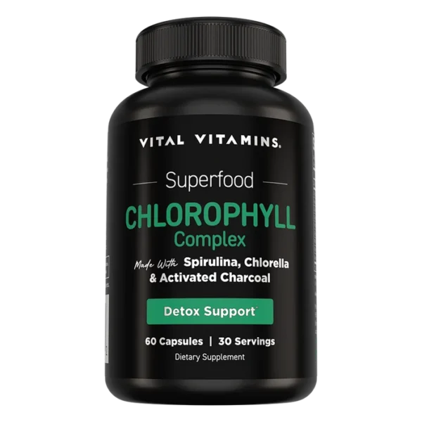 Chlorophyll Complex w/Spirulina/Chlorella/Activated Charcoal 60 caps