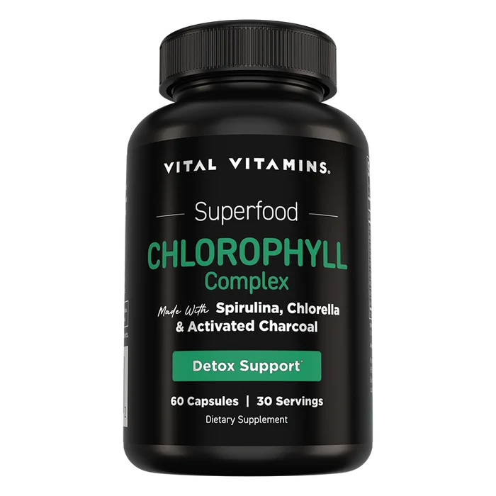 Chlorophyll Complex w/Spirulina/Chlorella/Activated Charcoal 60 caps
