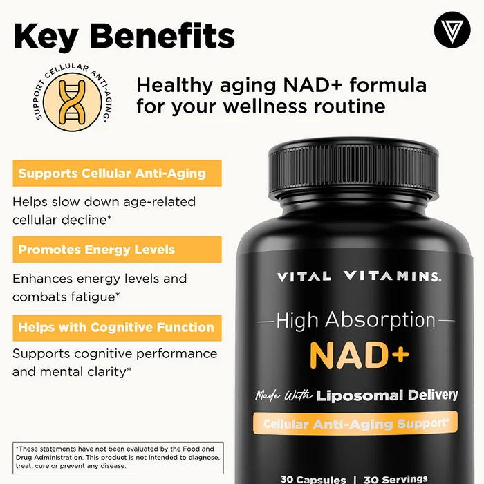 NAD+ 500 mg Liposomal Delivery 30 capsules - Image 2
