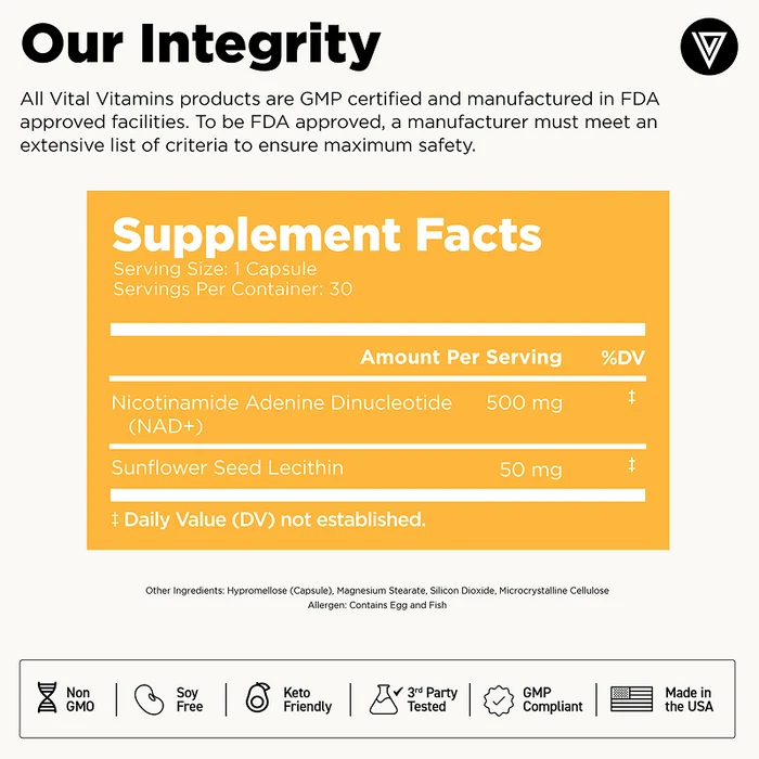 NAD+ 500 mg Liposomal Delivery 30 capsules - Image 3