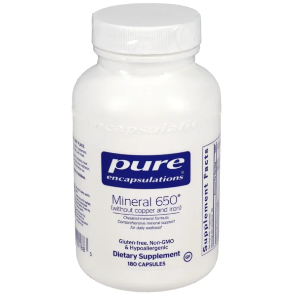 Mineral 650 W/O Cu &Fe - 180 capsules