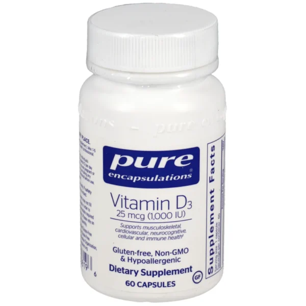 Vitamin D3 25mcg (1,000IU) - 60 capsules