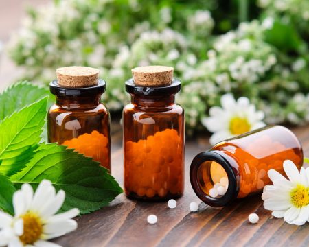 Bottles,Of,Homeopathy,Granules.,Homeopathic,Remedies,-,Chamomilla,,Mentha,Piperita.